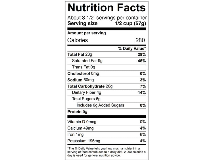 Nutrition facts for Cherry Berry JuNūla Just Nuts Granola